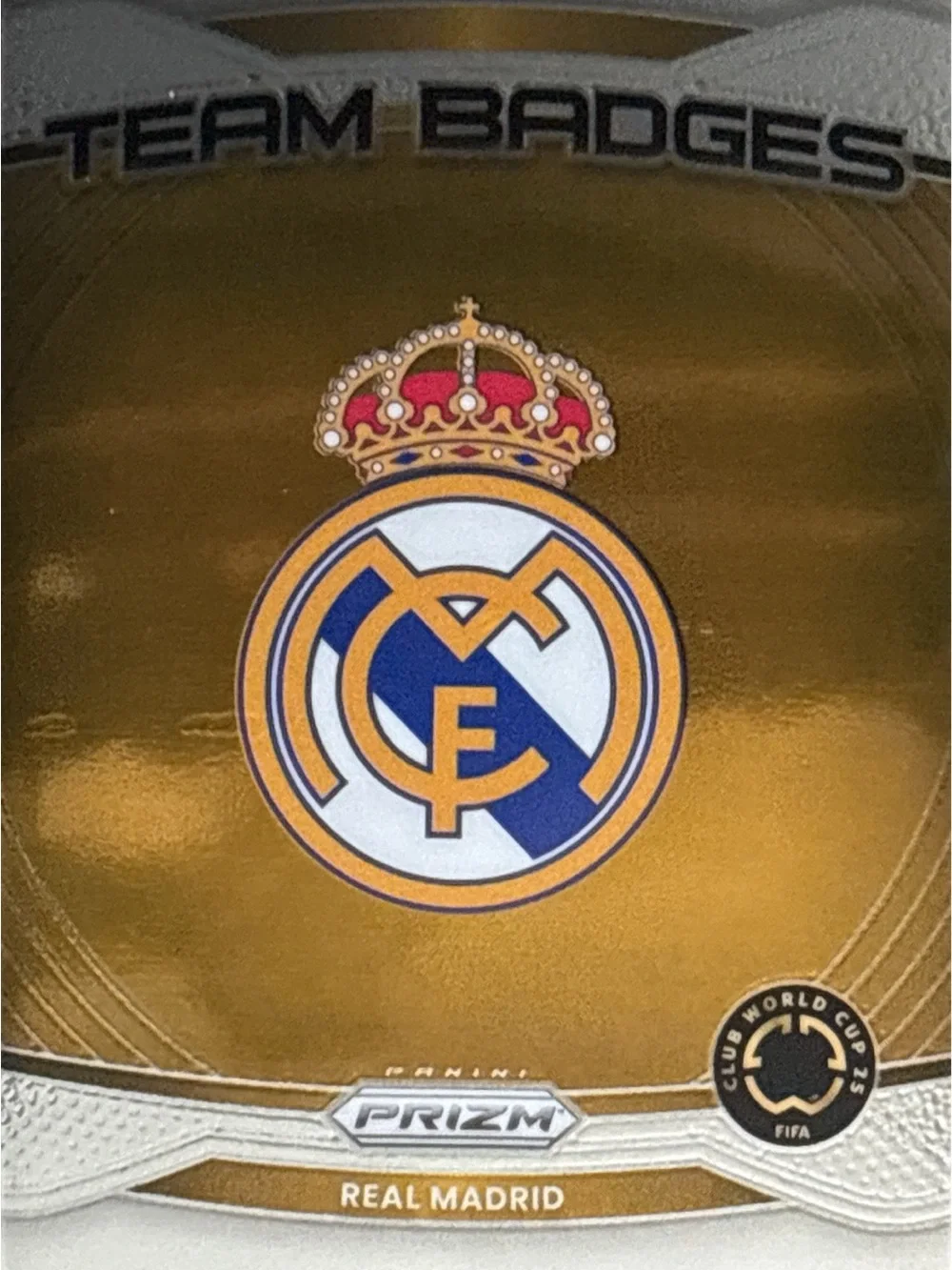 Panini Gold Real Madrid Team Badge Trading Card